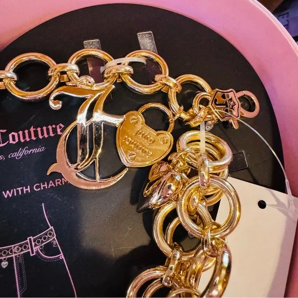 Juicy Couture Charm Chain Belt in Pink Heart Gift Box - Picture 5 of 6